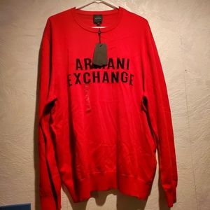 Armani 2XL Red knit logo Sweater MSRP 90